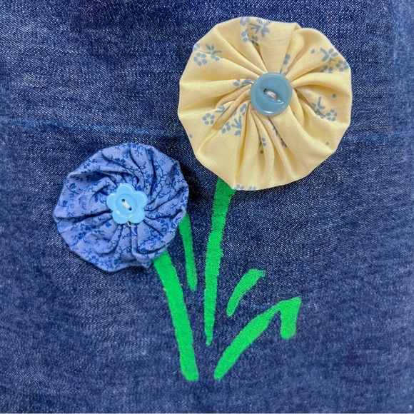 Handmade denim daisy purse with scripture - Picture 2 of 4